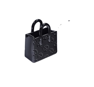 <span class=keywords><strong>Vaso</strong></span> a forma di borsa in ceramica vasi di trifoglio neri carini (fatti a mano) per decorazione <span class=keywords><strong>porta</strong></span> pennelli Organizer e portapenne - Product Image 1