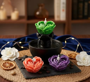 Hermosas Velas Aromáticas de Parafina con Aroma a Especias, Hechas a Mano, con Forma de Flor, Ecológicas, Decorativas para Bodas - Product Image 3
