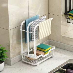 Soporte colgante de almacenamiento para trapo, estante de esponja para fregadero, escurridor multifunción, organizador para cocina y baño, decoración ajustable - Product Image 3