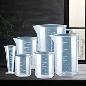 Laboratorium 10ml 25ml 50ml 100ml 150ml 250ml 500ml 1000ml lulus PP PVC PS gelas pengukur kelas makanan