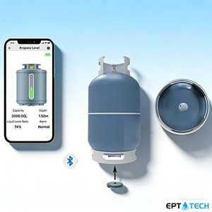 Détecteur de gaz <span class=keywords><strong>propane</strong></span> et <span class=keywords><strong>butane</strong></span> sans contact EPTTECH LPG-2412-BT avec capteur de réservoir d'eau sans fil et alertes via application - Product Image 1