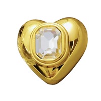 Petits boutons décoratifs en alliage de zinc plaqué, écologiques, en forme de cœur, incrustés de diamants, pour blazer, manteau, pull