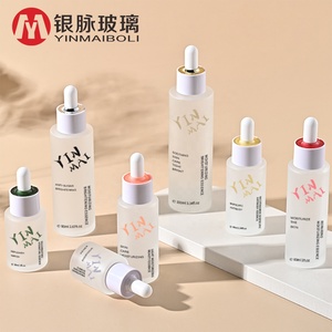 Chai serum thủy tinh mờ, vai bằng, dung tích 20ml 30ml <span class=keywords><strong>40ml</strong></span> 50ml 60ml 80ml 100ml, kèm ống nhỏ giọt dạng mây - Product Image 1