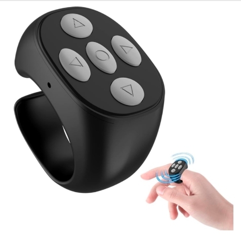 TikTok BLE Phone Remote Control with Scrolling Ring Automatic Music & Video Record for Selfie & Camera Shooting