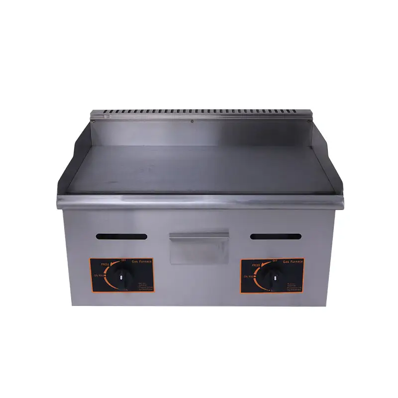 מכונת מחבת גז BBQ למטבח עם שולחן צלחת שטוחה ציוד חיוני לצלייה