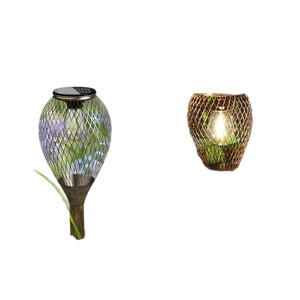 Solar Garden <b>Light</b> Iron <b>Wire</b> Mesh <b>LED</b> Outdoor Stake Lamp Water Resistant Portable 2 Year Warranty - Product Image 1