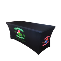 Nappe de table personnalisée en couleur imprimée par sublimation extensible de haute qualité Couverture de table d'affichage de 4 pieds 6 pieds 8 pieds pour salons professionnels
