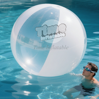 Ballon gonflable transparent en PVC de 1m 2m 3m avec logo personnalisé Ballon de plage de volley-ball utilisable sur l'eau