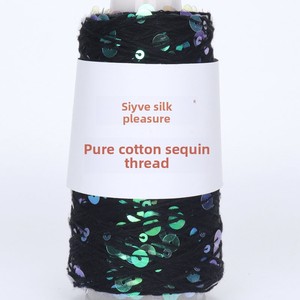 Fil à paillettes en <span class=keywords><strong>coton</strong></span> peigné pur, filé à l'anneau, petites et grandes perles 3+6, bobine spéciale, <span class=keywords><strong>pour</strong></span> tricot à la main et <span class=keywords><strong>crochet</strong></span>, pelotes <span class=keywords><strong>de</strong></span> fil en gros - Product Image 4