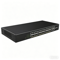 Switch Ethernet PoE 24 ports 10/100 Mbps avec 4 ports Uplink Gigabit et 4 ports fibre SFP, prise en charge SNMP VLAN, caméras IP, garantie 12 mois