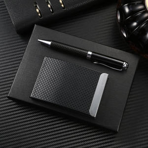 Porte-cartes et stylo de visite en cuir PU, ensemble haut de gamme, cadeau d'affaires, souvenir à la mode - Product Image 3