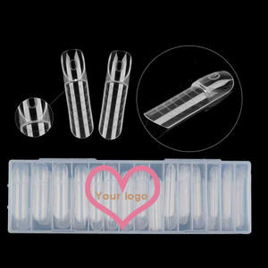 Puntas de <span class=keywords><strong>Uñas</strong></span> Cuadradas Francesas para Extensión de <span class=keywords><strong>Uñas</strong></span> de Gel Acrílico, sin Papel, con Escalón - Product Image 1