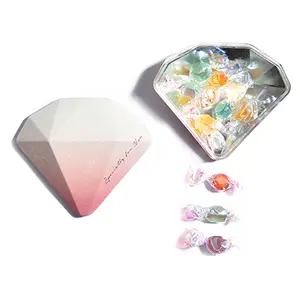 Chinese Creative Red Pink Guest Mini Candy Wrapper Packaging Wedding Chocolate Favour Diamond Shape Box Sweet Indian