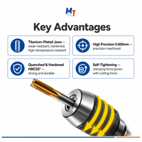Mandrin de perçage auto-serrant sans clé haute précision avec connecteur à queue conique pour perceuse d'établi et fraiseuse, vente en gros usine