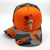Casquette Trucker en Mousse à 5 Panneaux, Style Européen et Américain, Personnalisée, avec Impression Numérique et Logo Brodé 3D, Motif Camouflage, en Maille et Dentelle, Vente en Gros