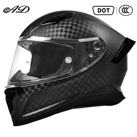 Nouveau casque de moto intégral en fibre de carbone d'AD Factory avec doublure en coton et masque facial de protection solaire pour casques tout-terrain