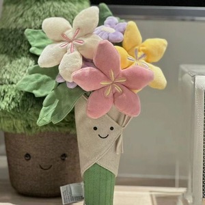 دمية جيليكات البريطانية من جي سي على شكل باقة زهور، هدية للفتيات، نباتات، هدية عيد الحب والزفاف، دمية قطيفة - Product Image 4