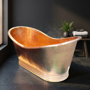 Baignoire de Luxe en Cuivre pour Bain de Glace, Rectangulaire, Autoportante, Portable, Écologique, pour Adultes - Artisanat Indien - Product Image 3