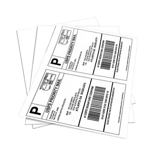 Demi a4 8.5 "X5.5" 200 Étiquettes 100 Feuille par paquet Blanc Auto-Adhésif Imperméable de Surface D'écriture étiquettes d'expédition 2 par feuille