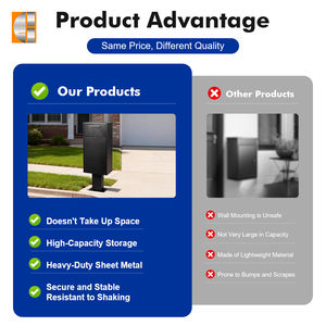 Boîte aux lettres et à colis extérieure autoportante en acier galvanisé avec fonctions antivol et imperméables, capacité de 38 L pour jardin et usage domestique - Product Image 5