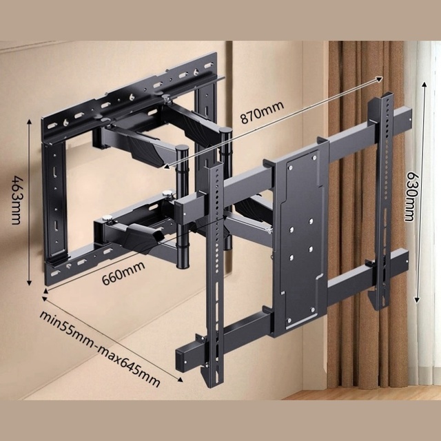 A11 Heavy Duty Full Motion TV Wall Mount Bracket Steel Articulating Tilt Swivel TV Mounts for LCD & Plasma