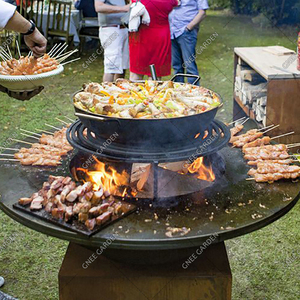Griglia per Barbecue da Esterno, Braciere <span class=keywords><strong>in</strong></span> Acciaio Corten a Legna per Giardino - Product Image 4