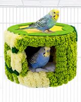 Lit rond en peluche doux et chaud pour cage à oiseaux avec cadre robuste, petite grotte de sommeil pour oiseaux, hamac pour perruches, agapornis, parakeets