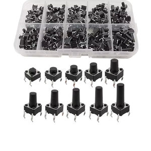100/200 pièces 6*6 Bouton poussoir tactile Tact 4.3mm-13mm DIP 4 broches <span class=keywords><strong>Micro</strong></span>-interrupteur <span class=keywords><strong>6x6</strong></span> touches Tact ON/OFF 10 modèles - Product Image 1