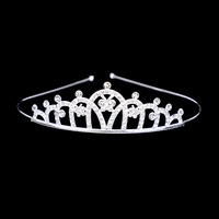 Couronne de princesse en alliage et strass pour enfants, vente en gros d'usine, diadème en quartz transparent pour filles, anniversaire, mariage, fête