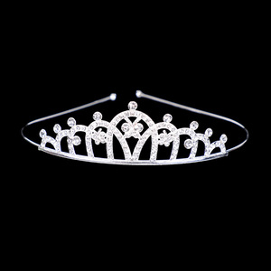 Corona Tiara <span class=keywords><strong>Principessa</strong></span> in Lega con Strass per Bambine, Ingrosso Fabbrica, Tiara per Capelli con Quarzo Trasparente per Compleanni e Feste di Matrimonio - Product Image 4