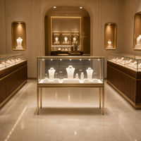 Vitrine de luxe pour bijoux avec verre trempé, design minimaliste pour bijouteries et salles d'exposition