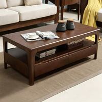Table basse en bois massif nordique, design minimaliste moderne, mobile et convertible pour salon et bureau à domicile avec tiroirs