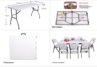 Table d'événement pliable portable avec poignée de transport pour les environnements de scène, les activités de plein air, les expositions, la mise en place temporaire, le soutien en coulisses