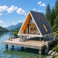 Casa Prefabricada de Acero de Lujo con Energía Solar, Cabaña Modular Híbrida para Uso en Villas, Hoteles y Aldeas Ecológicas