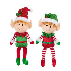 Weihnachts elfen Figuren 16 "Jungen und Mädchen Santa Elf Gefüllte Spielzeuge Plüsch Sitzen Dekorative Regals itter Charaktere