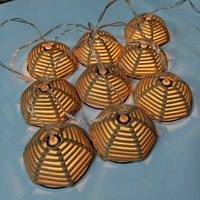 Guirlande lumineuse solaire demi-ronde en rotin, lanterne décorative féerique pour intérieur, extérieur, camping, jardin, terrasse