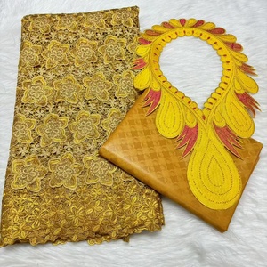 Dubai Style 2.5 Y Embroidery Bazin Brode Riche Tulle Guipure Lace Popular for African Lace Collar Woven Suits and <strong>Bags</strong> - Product Image 6