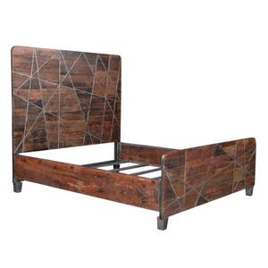 Cama Zig Zag hecha a mano estilo de Venta caliente marco de cama de madera maciza muebles de dormitorio de alta calidad cama doble tamaño Queen en venta al por mayor - Product Image 1