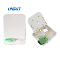 Mini boîte à bornes intérieure en ABS, 1 Port, 2 Ports, FTTH, Fiber à 2 cœurs, prise murale, sorties de terminaison optique, plaque frontale en Fiber optique