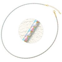 Collier en Cordon de Cuir Tressé Ajustable et Durable Manna 3mm Coloré pour Breloques Suspendues
