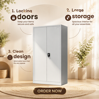 Armoire de classement en acier au design moderne, armoire de rangement métallique à 2 portes avec étagères réglables, armoire de classement de bureau, prix de gros