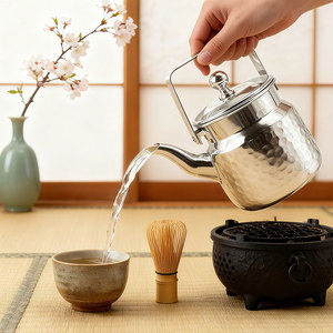 Tetera marroquí árabe personalizada al por mayor, cafetera de Metal de 500ml/1L, tetera martillada de acero inoxidable para decoración del hogar - Product Image 5