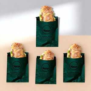 Papier d'emballage en aluminium de qualité alimentaire pour chocolat et bonbons, avec logo personnalisé, coloré, papier kraft, résistant à la graisse, sac en papier blanc/vert 12x12 - Product Image 2