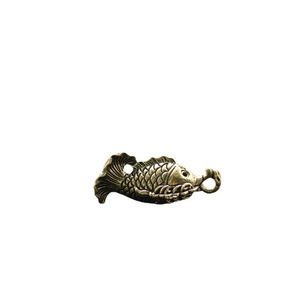 Porte-clés Carpe en Laiton Antique, Pendentif Poisson Sautant au-dessus du Portillon du Dragon, Accessoire pour Clés de Voiture, Ornement de Bureau Porte-Bonheur - Product Image 1