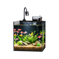 Kit d'aquarium de bureau mini intégré en gros pour usine avec filtre, lumière LED, pierres et sable – OEM/ODM petit aquarium