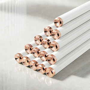 Baguettes en alliage Yicai, 5 paires, noires, rondes, antidérapantes, résistantes à la chaleur, vaisselle de table pour la maison - Product Image 5