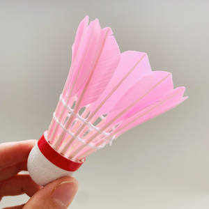 Trend ลูกขนไก่แบดมินตันสีชมพู,ขนห่านทำจากไม้ก๊อกธรรมชาติลูกขนไก่สำหรับฝึกทำราคาถูกแพ็ค12ชิ้น - Product Image 5