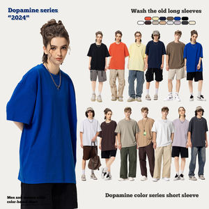 Hot Custom Logo Unisex 305g 100% Cotton Heavyweight Casual <b>Plain</b> Blank <b>Oversize</b> Men's <b>T</b> <b>Shirt</b> - Product Image 2