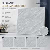 Carrelage en porcelaine poli moderne 800x800mm avec design veiné marbre à quatre faces, antibactérien, longue durée de vie