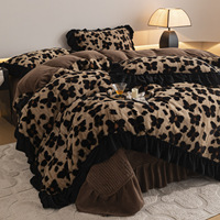Ensemble de couette de luxe 3 pièces AOYATEX style léopard, chaud et confortable pour l'hiver
